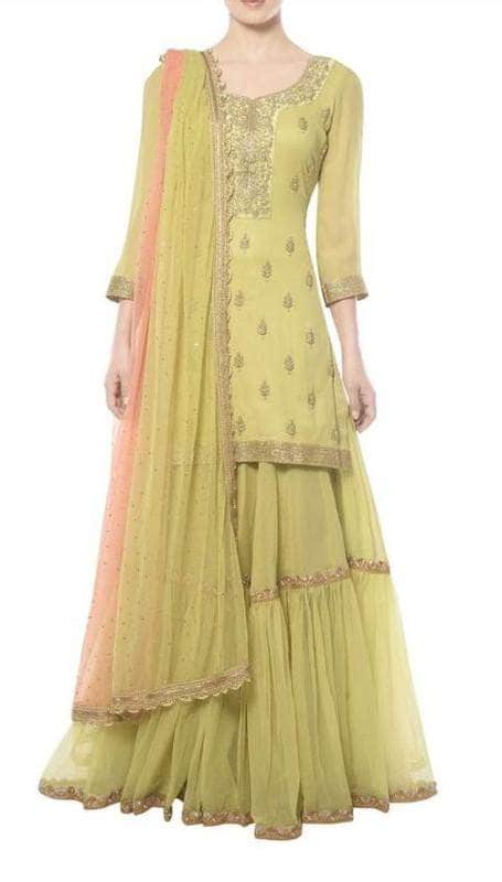 Trendy Yellow Color Sharara Suit